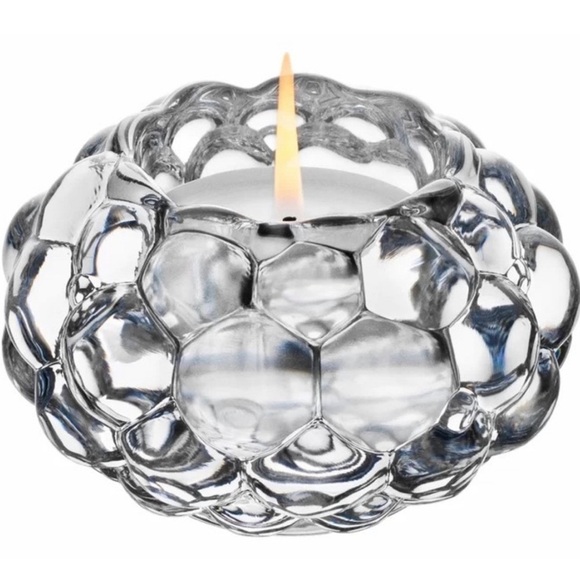 Orrefors Raspberry Hallon Bubble crystal candle holder candlestick Anne Nilsson - Picture 1 of 7
